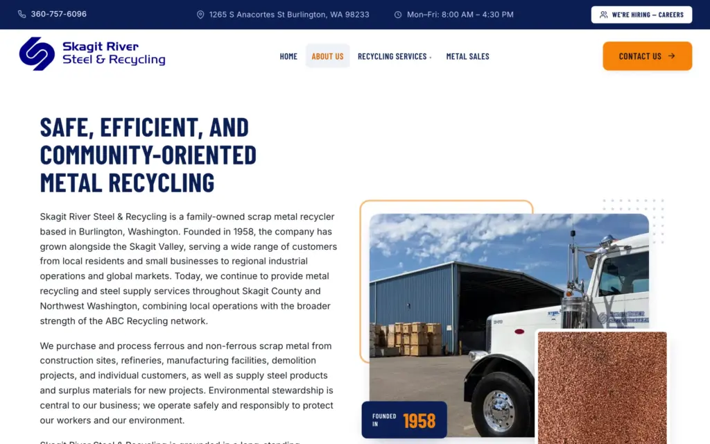 Skagit River Steel and Recycling website: About