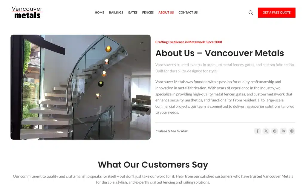 Vancouver Metals website: About us