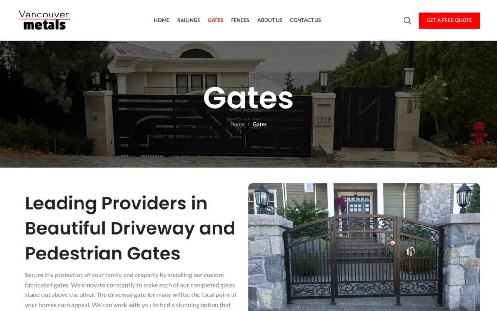 Vancouver Metals website: Gates