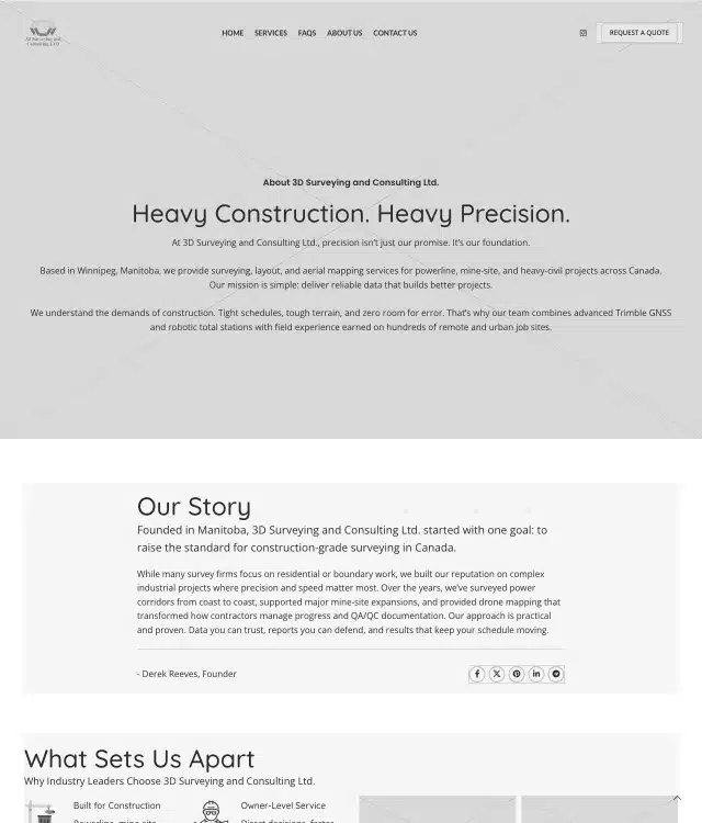 3D Surveying and Consulting wireframe: About