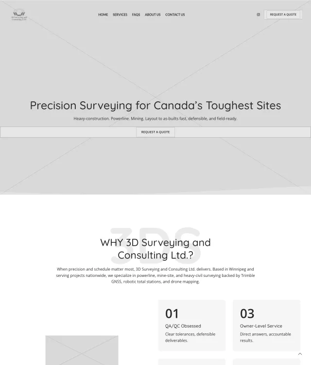 3D Surveying and Consulting wireframe: Home