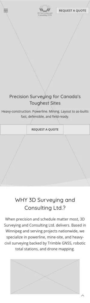 3D Surveying and Consulting wireframe: Home, phone