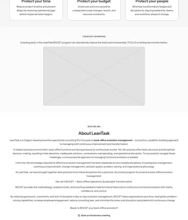 LeanTask BOOST wireframe: Why BOOST matters