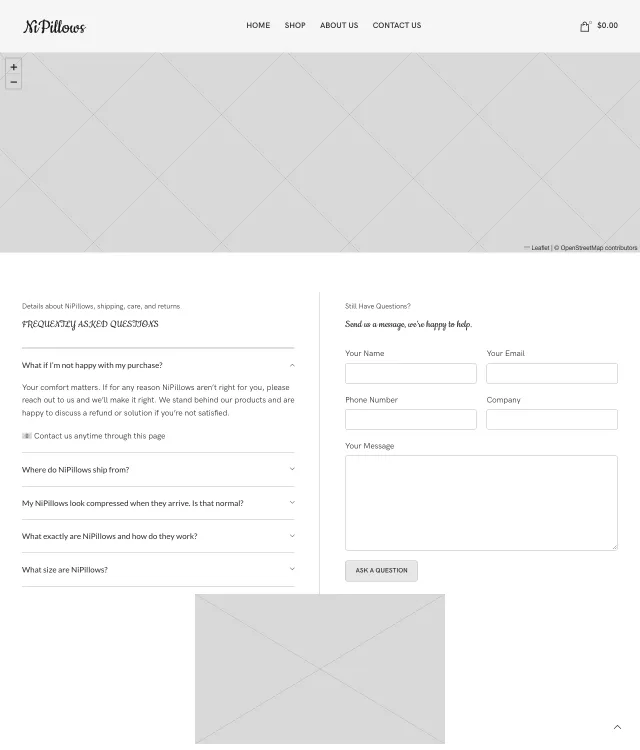 NiPillows by Nipple911 wireframe: Contact us