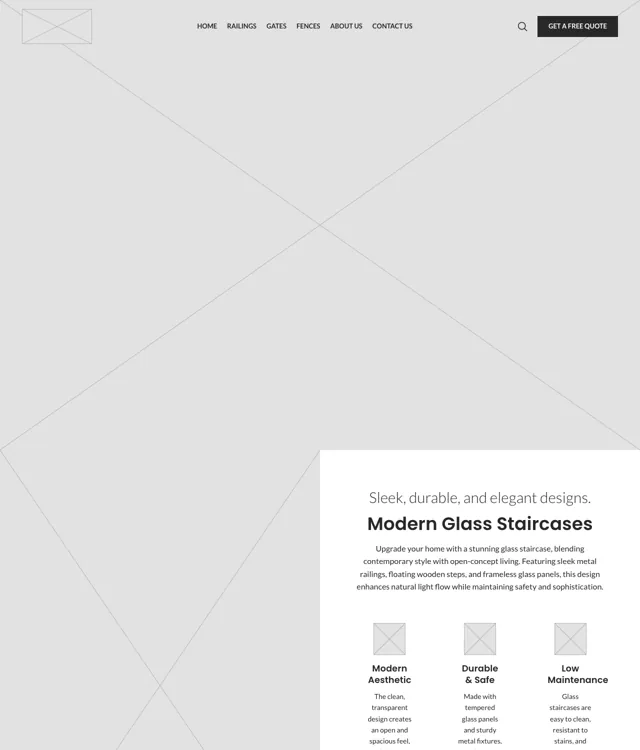 Vancouver Metals wireframe: Home