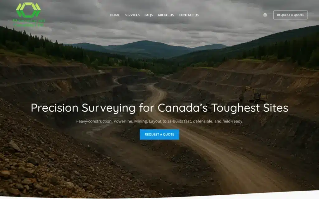 3D Surveying and Consulting website home page